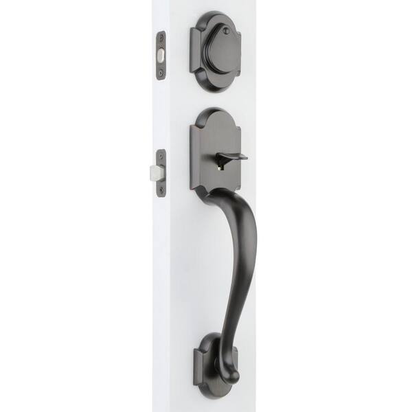 Kwikset Austin Entry Lever featuring SmartKey in Venetian Bronze 