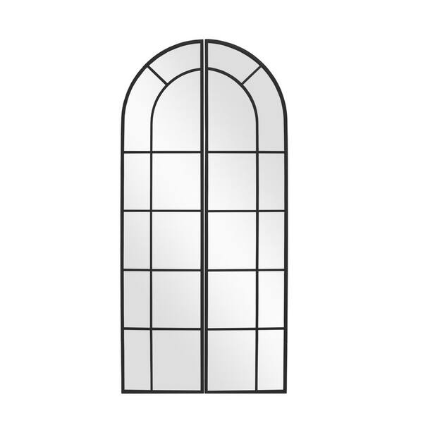 NEUTYPE 33 in. W x 71 in. H Modern Oversize Arched Metal Framed Full