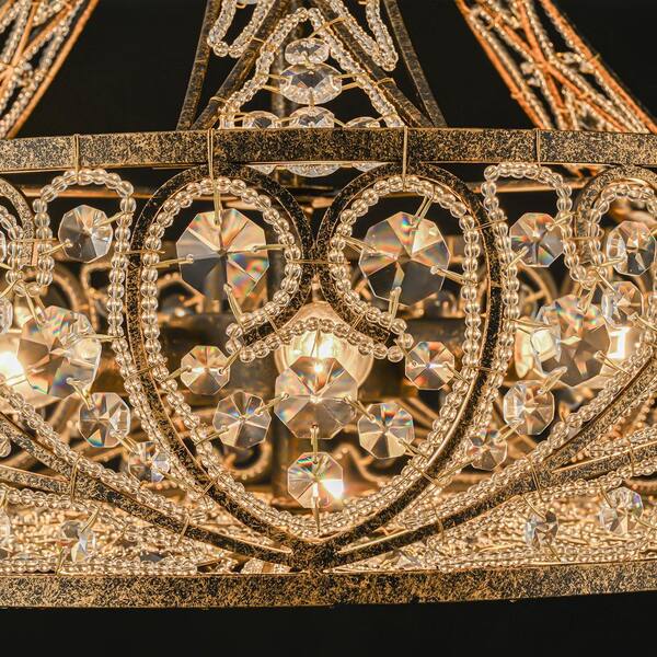 LLHZSY Lunarisca 6-Light 19.68 in. Bronze Vintage Drum Chandelier