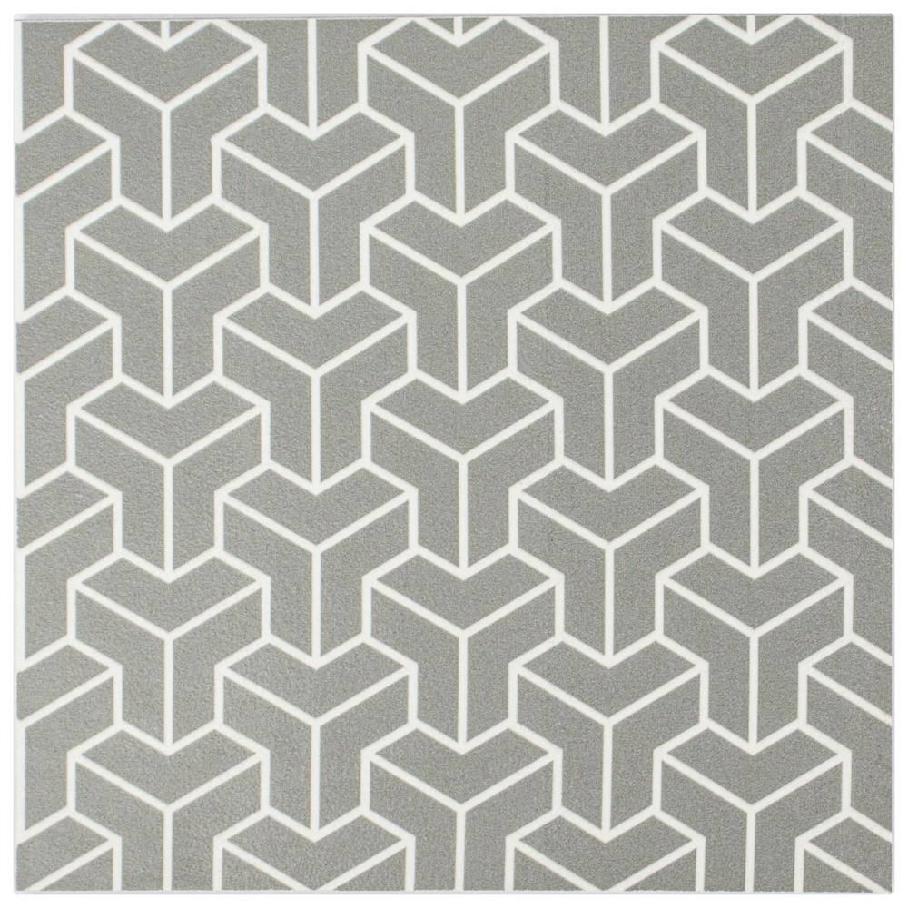Felix 7x7 Greyscale Matte Porcelain Patterned Tile