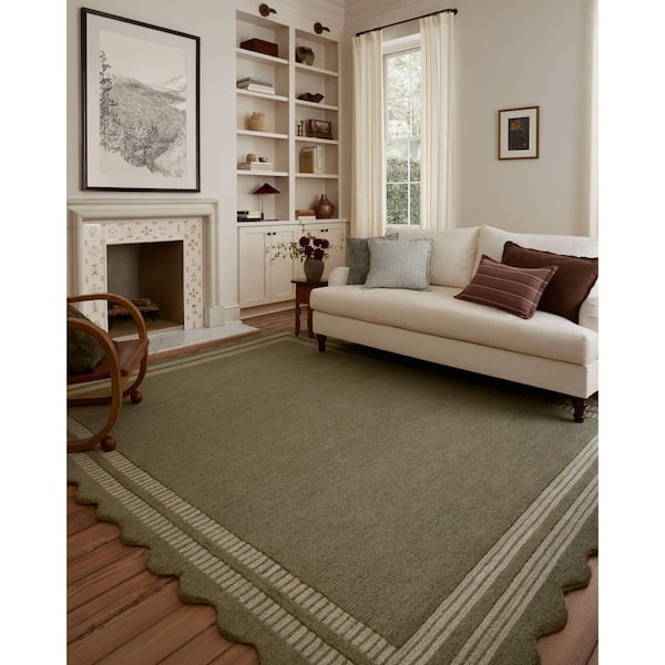 Loloi Chris Love Julia Scottie Olive / Pebble 3 ft. 6 in. x 5 ft