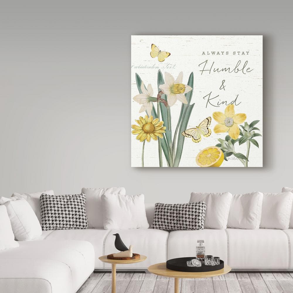 Always Stay Humble & Kind Floral Quote Canvas Art