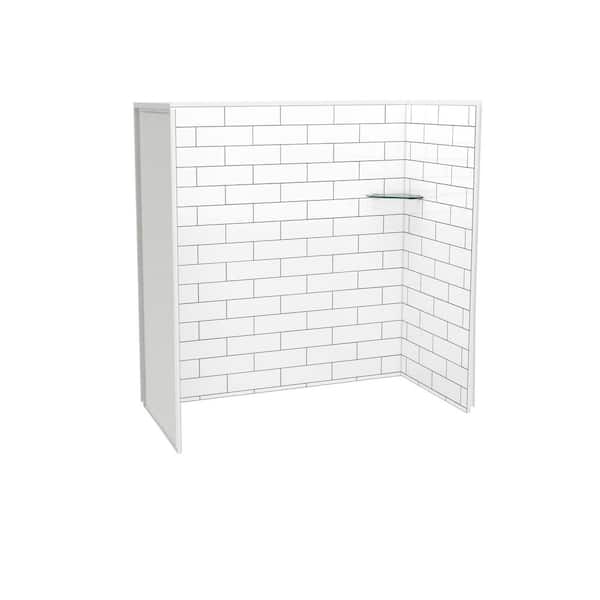 Utile 60 in. W x 30 in. D x 60 in. H 3-Piece Direct-to-Stud Composite Alcove Shower Surrounds in Metro Tux