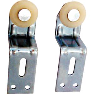 1-1/8 in. Back Position Top-Hung Bypass Closet Door Rollers and Brackets, Cox (2-pack)