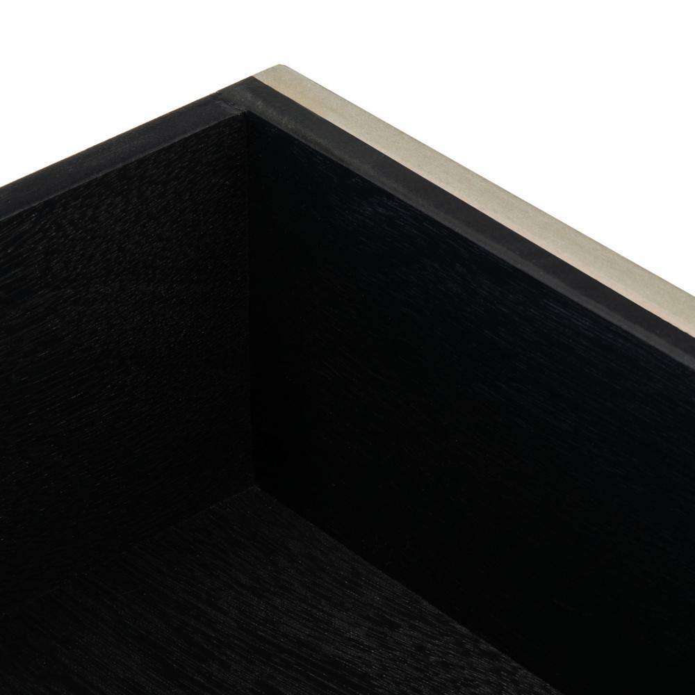 Estella Rustic Black Wood & Metal 1-Drawer Accent Table