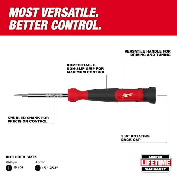 Milwaukee - Folding Metric Hex Key Set (8-Piece) with 4-in-1 Precision Multi-Bit Screwdriver