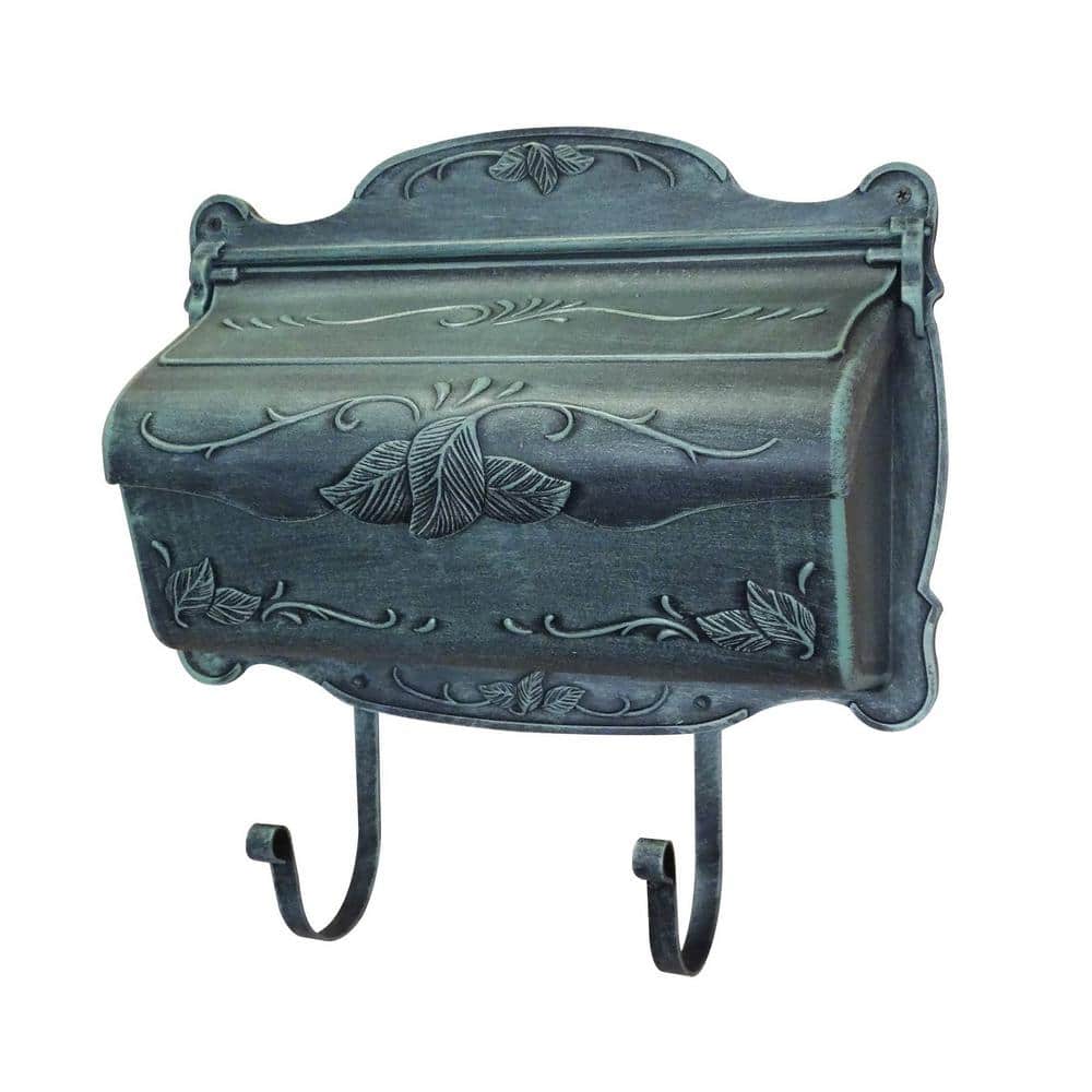 Floral Verde Green Wall Mount Horizontal Mailbox