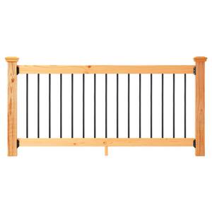 6 ft. Cedar-Tone Southern Yellow Pine Rail Kit with Aluminum Square Balusters