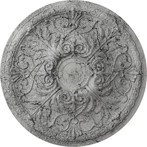 26 in. x 3 in. Tristan Urethane Ceiling Medallion (Fits Canopies up to 5-1/2 in.), Ultra-Pure White Crackle