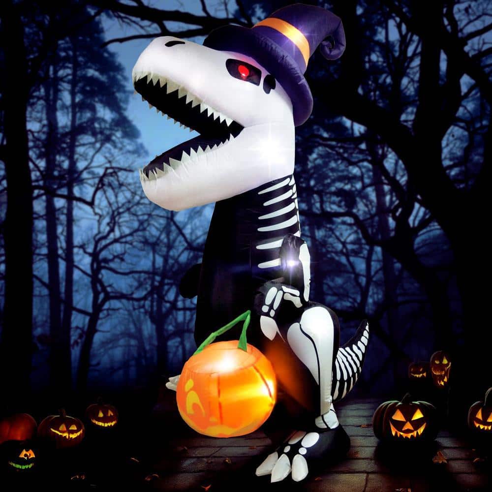 Joyfy Syncfun 8 FT Inflatable Skeleton Dinosaur with Built-in LEDs