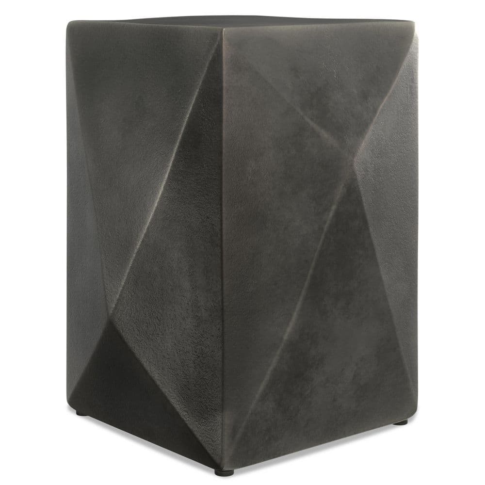 Curtis Industrial 16 in. Wide Metal Cylinder Accent Table in Ombre Black/ Gold, Fully Assembled