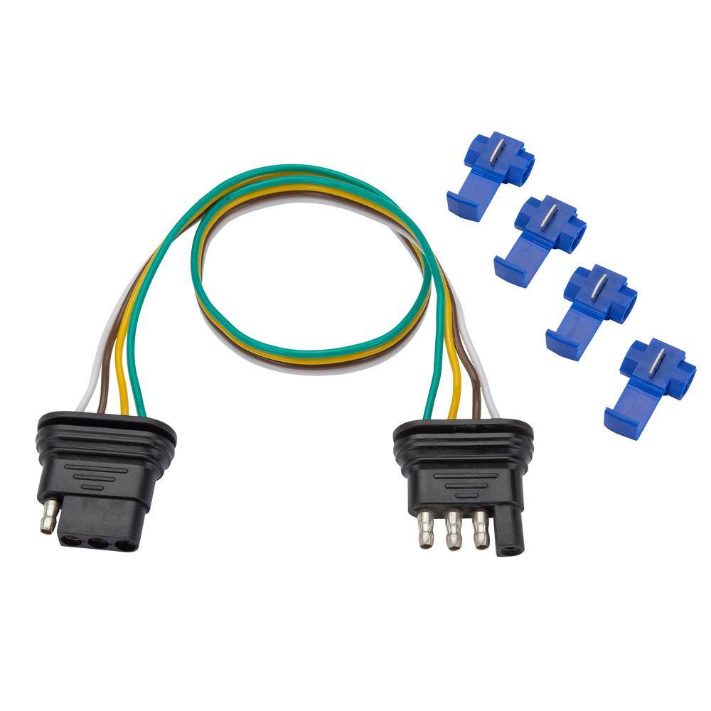 thumbnail image 2 of 2-Pack 6ft Trailer Light Wiring Harness Extension – 4-Pin Flat, 18 AWG Wire 2 of 4