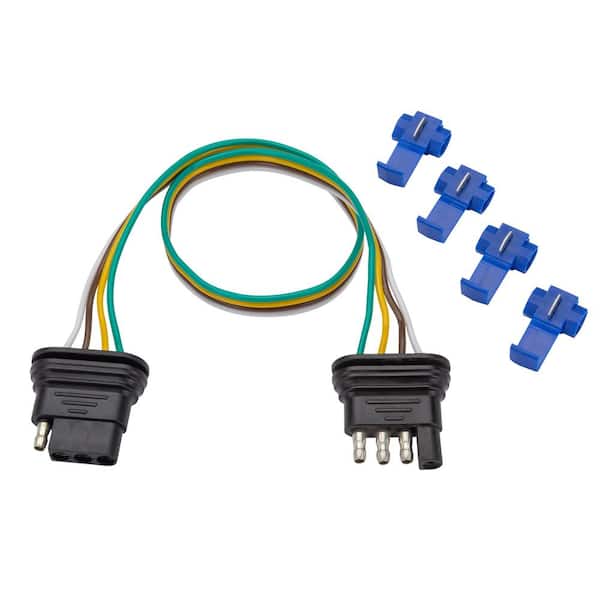 TowSmart 18 in., 4-Way Flat Trailer Light Wiring Kit with Splice Connectors