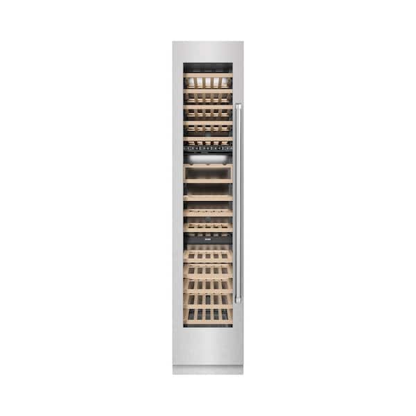 ZLINE Kitchen and Bath 18 in. 9.0 cu. ft. Triple Zone 68 Bottle Left Hinge Column Wine Cooler in Satin Stainless Steel