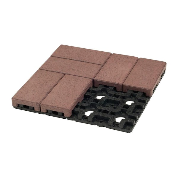 Azek 4 in. x 8 in. Village Composite Resurfacing Paver Grid System (8 Pavers and 1 Grid)