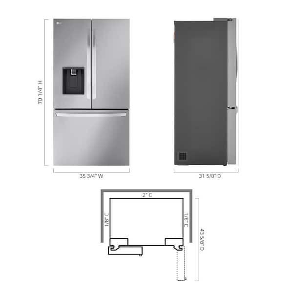 26 cu. ft. Smart Counter-Depth MAX French Door Refrigerator with Dual Ice  Makers in PrintProof Stainless Steel