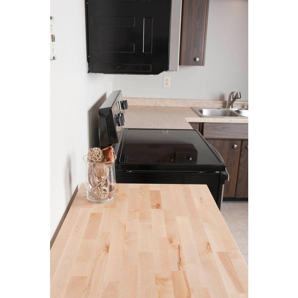 Hevea 4 ft. Satin Finish Folding Butcher Block Countertop