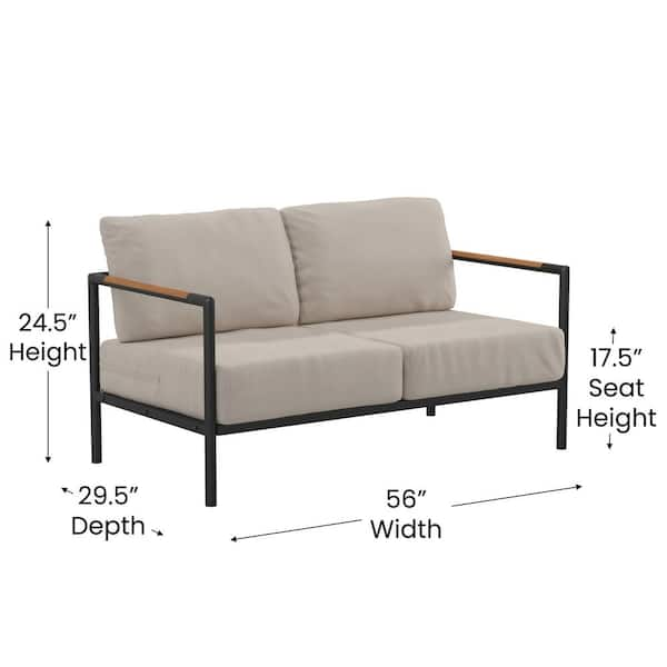 Outdoor store metal loveseat