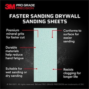Pro Grade Precision 4 3/16 in. x 11 1/4 in. 120 Grit Drywall Sanding Sheets (12-Pack)