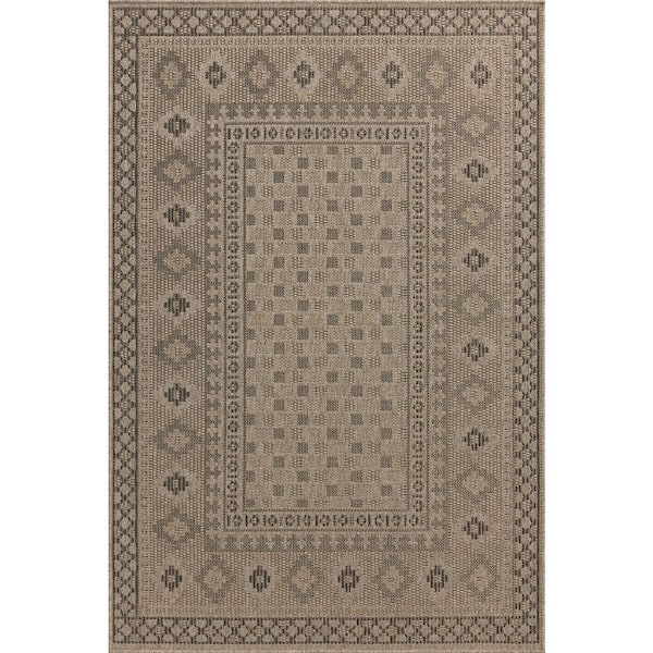 Chris Love Julia Providence Dove / Charcoal 5 ft. x 7 ft. 7 in.  Indoor/Outdoor Area Rug