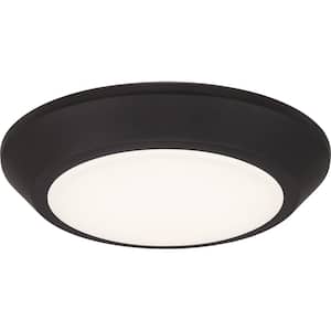 Verge 5.5 in. Oil Rubbed Bronze LED Flush Mount with White Acrylic Shade