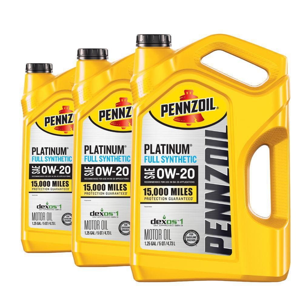 Pennzoil Platinum SAE 0W-20 Full Synthetic Motor Oil 5 qt. (Case