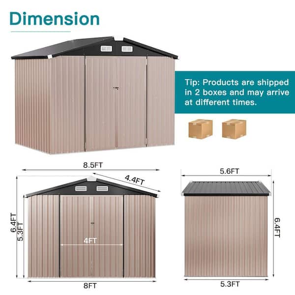 Reviews for Sizzim 8 ft. W x 6 ft. D Metal Storage Shed with Vents