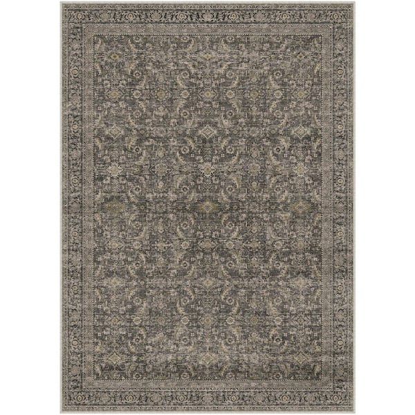 Tehran Black 9 ft. x 12 ft. Vintage Perris All Over Design Area Rug