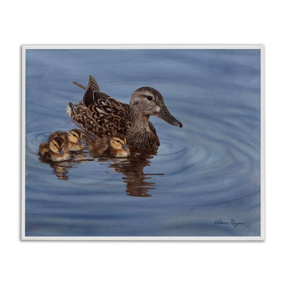 Duck Family Ripples by Valerie Rogers White Framed Animal Giclee Art Print 11 in. x 14 in. price history on PriceWatchPro