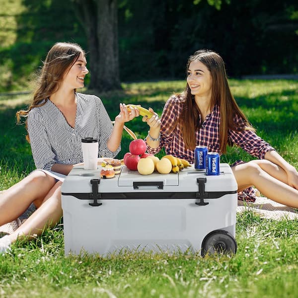 SKYSHALO Portable Cooler, 74 qt. Wheeled Cooler with Ice Retention