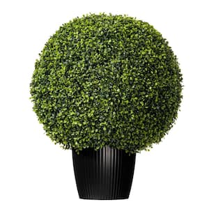 24 in. Green Artificial Boxwood Ball Plant in Pot