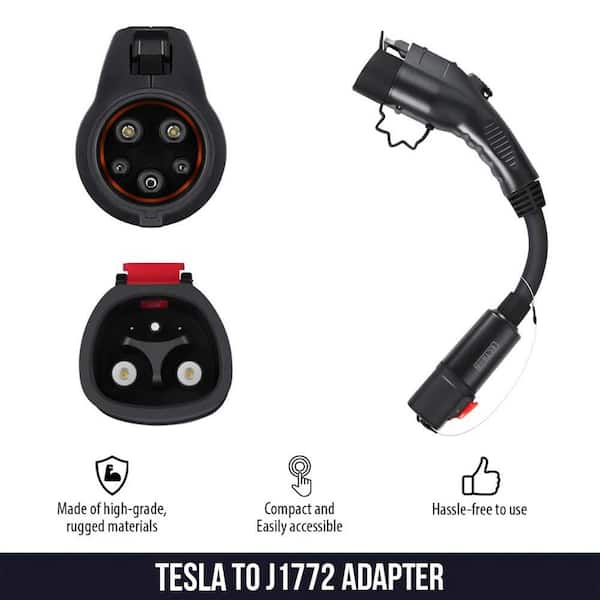 LECTRON Tesla to J1772 Adapter for Electric Vehicle Chargers, Max 40A &  250V - Compatible with Tesla Destination Charger (Black) TeslaJ1772BlkUSA -  The Home Depot