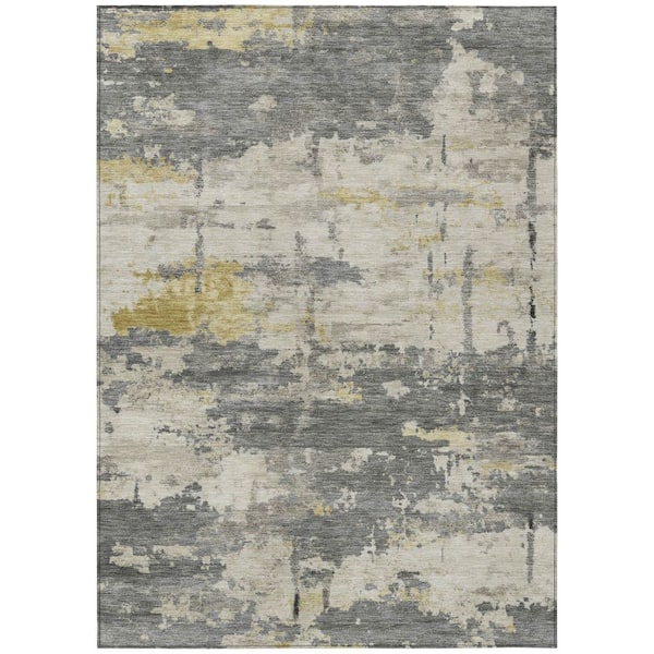 Chantille Machine Washable Indoor/Outdoor Abstract ACN2362 Pewter 5 ft. x 7 ft. 6 in. Area Rug