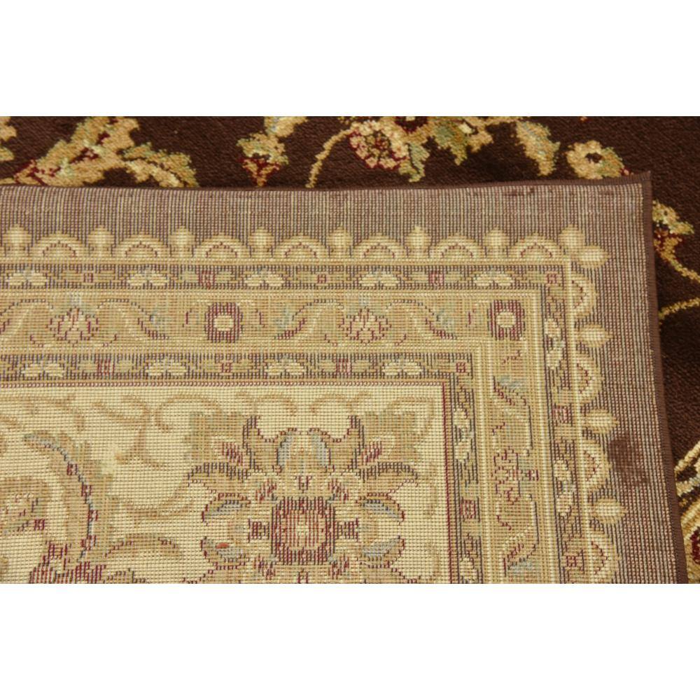 Brown and Ivory Floral Rectangular Synthetic Area Rug, 9' x 12'