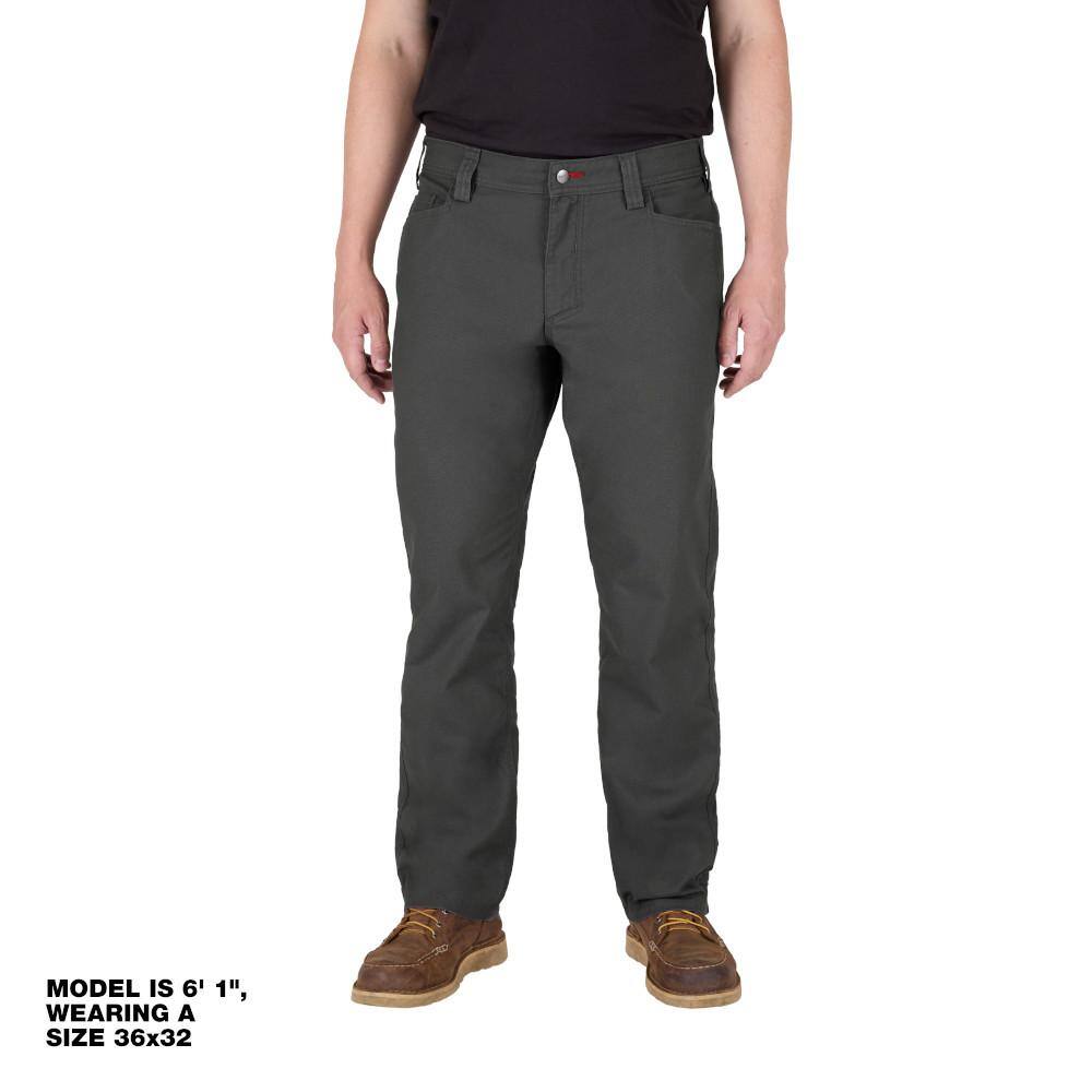 Milwaukee Men's 40 in. x 32 in. Gray Cotton/Polyester Work Pants