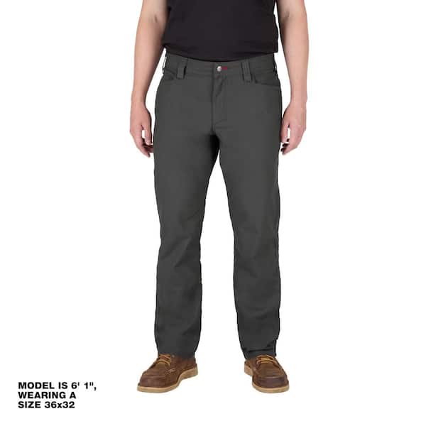 Milwaukee Men's 32 in. x 32 in. Gray Cotton/Polyester Work Pants with 7 Pockets
