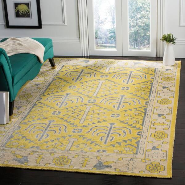 Stone Wash 6 ft. x 9 ft. Yellow Persian Area Rug