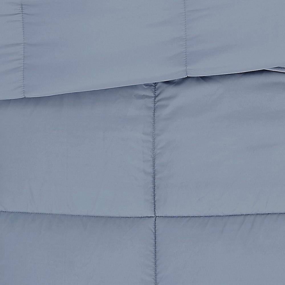 King Blue Microfiber Down Alternative Bedspread Set