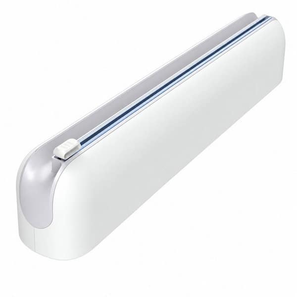 Aluminum Foil and Plastic Wrap Dispenser with Cutter for Worktops, Cabinets, Magnetic Film Dispenser, 12 in. Rolls, Gray