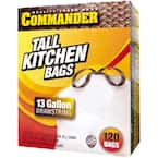 13 Gal. 0.78 Mil White Trash Bags 24 in. x 27 in. Pack of 60 for Home, Kitchen and Contractor