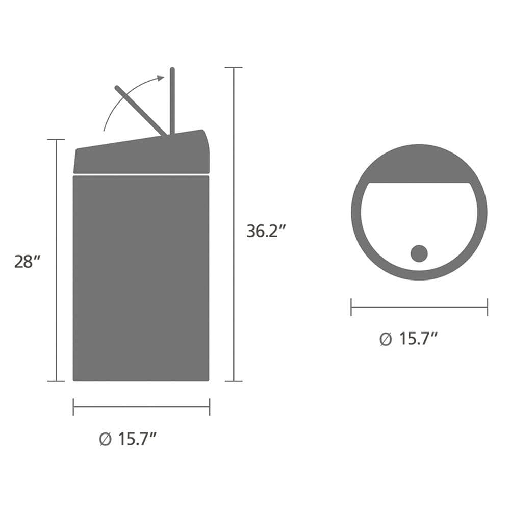 White Metal 16-Gallon Touch Bar Trash Can