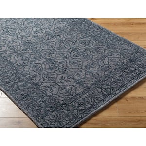 Sicily Dark Blue/Charcoal Ikat 8 ft. x 10 ft. Indoor Area Rug