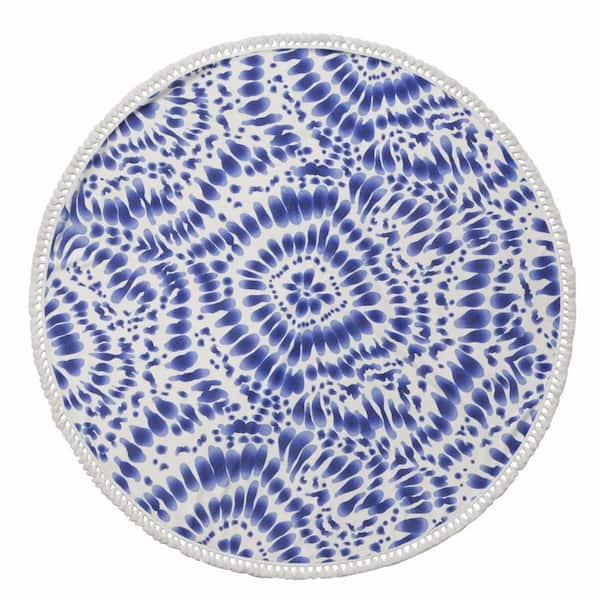 Indigo Round Turkish Beach Towel