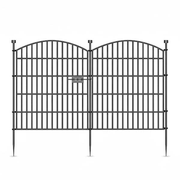 29 in. W x 39.4 in. H High Iron Decorative Garden Fence, Animal Fence (Set of 10)