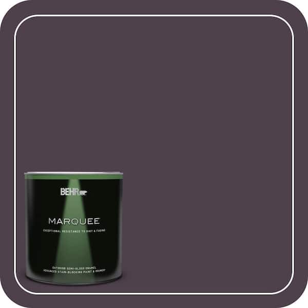 BEHR MARQUEE 1 qt. #T13-10 Plum Orbit Semi-Gloss Enamel Exterior Paint & Primer