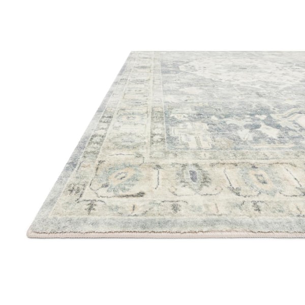 Rosette Denim/Fog 3 ft. 3 in. x 5 ft. 3 in. Shabby-Chic Plush Cloud Pile Area Rug