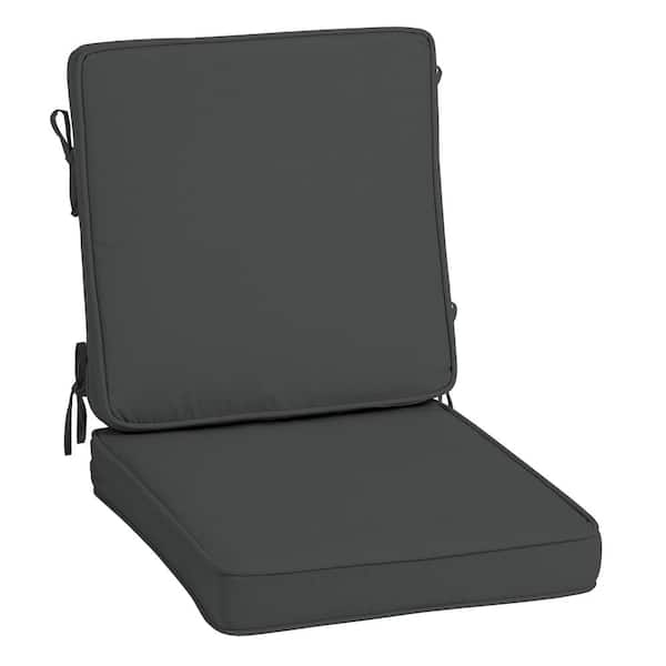 ARDEN SELECTIONS ProFoam 20 in. x 20 in. Slate Grey Outdoor High Back Chair Cushion