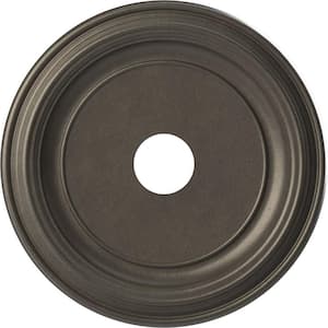 19 in. x 19 in. x 1-1/2 in. Traditional Thermoformed PVC Ceiling Medallion Universal Aged Metallic Weathered Steel