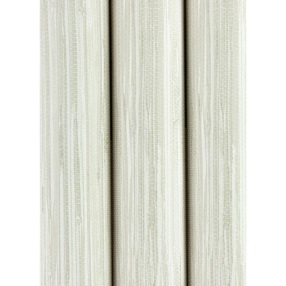 Cream Grasscloth Embossed Peel and Stick Wallpaper