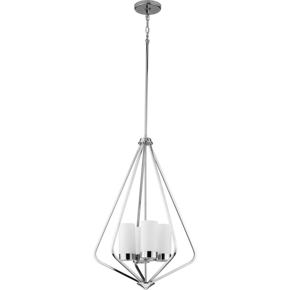 Modern Matte Black and Chrome 20" Glass Pendant Light